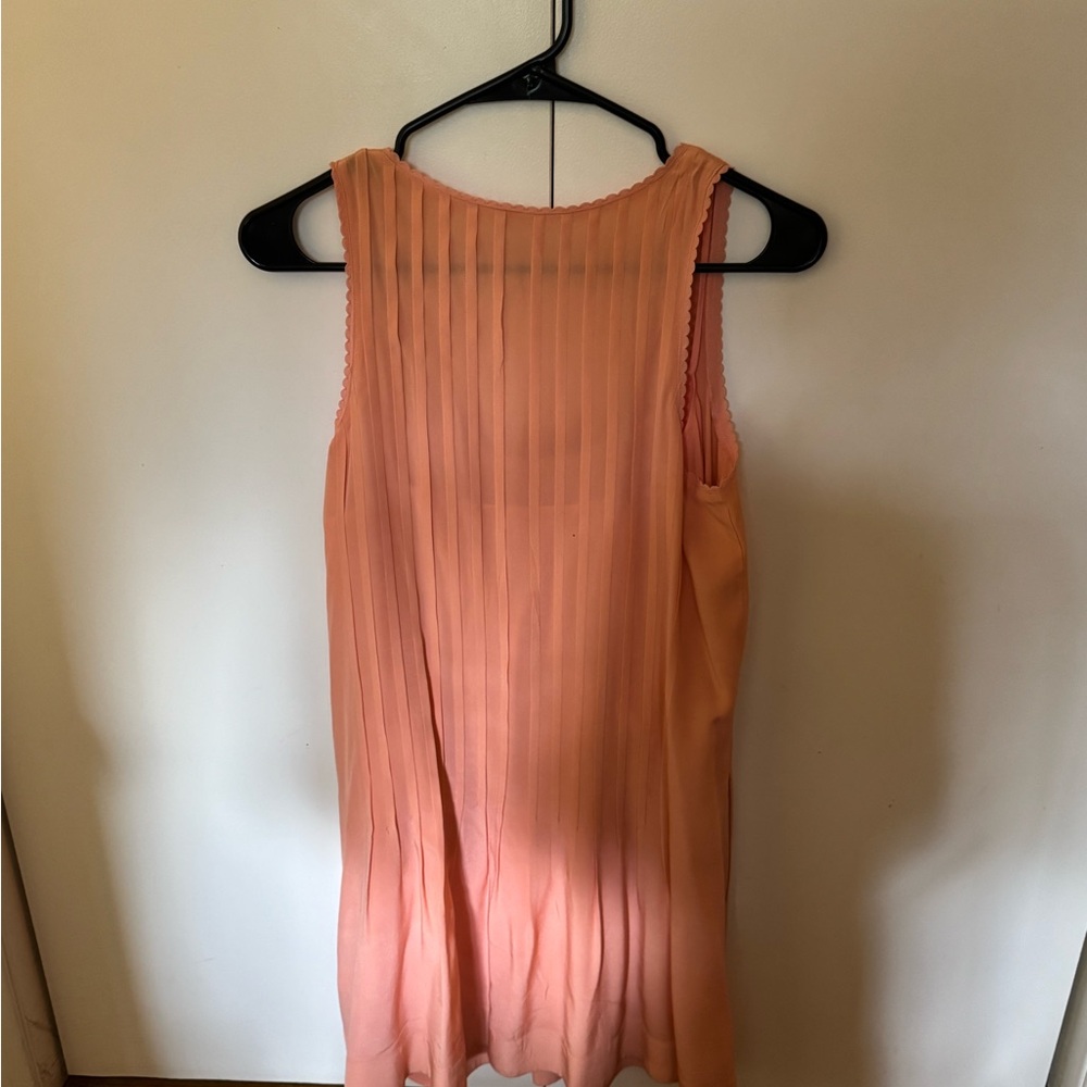 Club Monaco Pleated Peach Sleeveless Dress - Picture 2 of 11